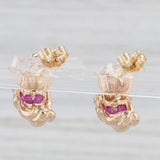 Town & Country 0.50ctw Ruby J-Hook Earrings 14k Yellow Gold Drops