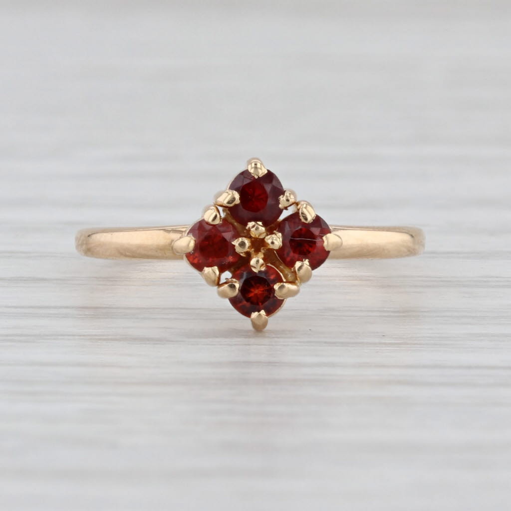 0.60ctw Spessartite Garnet Cluster Ring 14k Yellow Gold Size 4.5