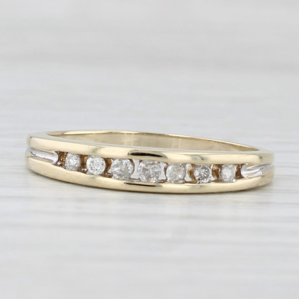 Light Gray Diamond Channel Set Ring 10k Yellow Gold Size 7 Stackable Band