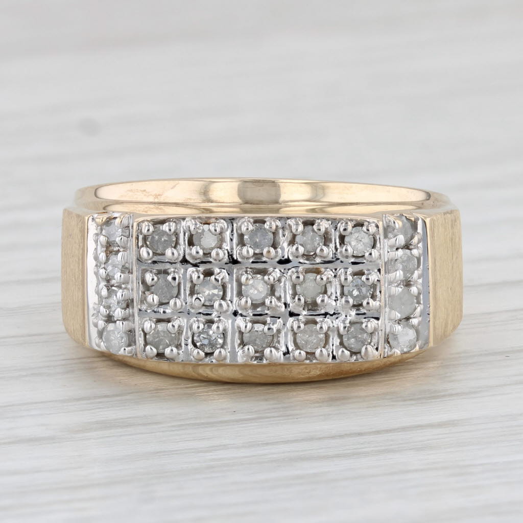 Light Gray Men's 0.25ctw Diamond Ring 10k Yellow Gold Size 10