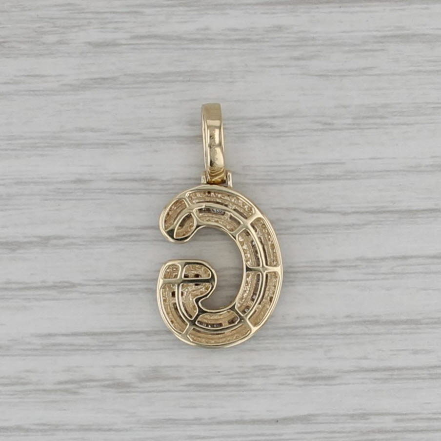 0.50ctw Letter Initial G Pendant 10k Yellow Gold