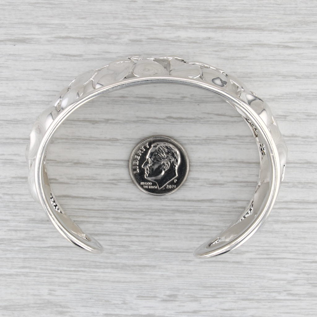 Michael Dawkins Flower Petals Cuff Bracelet Sterling Silver Statement 7.5"