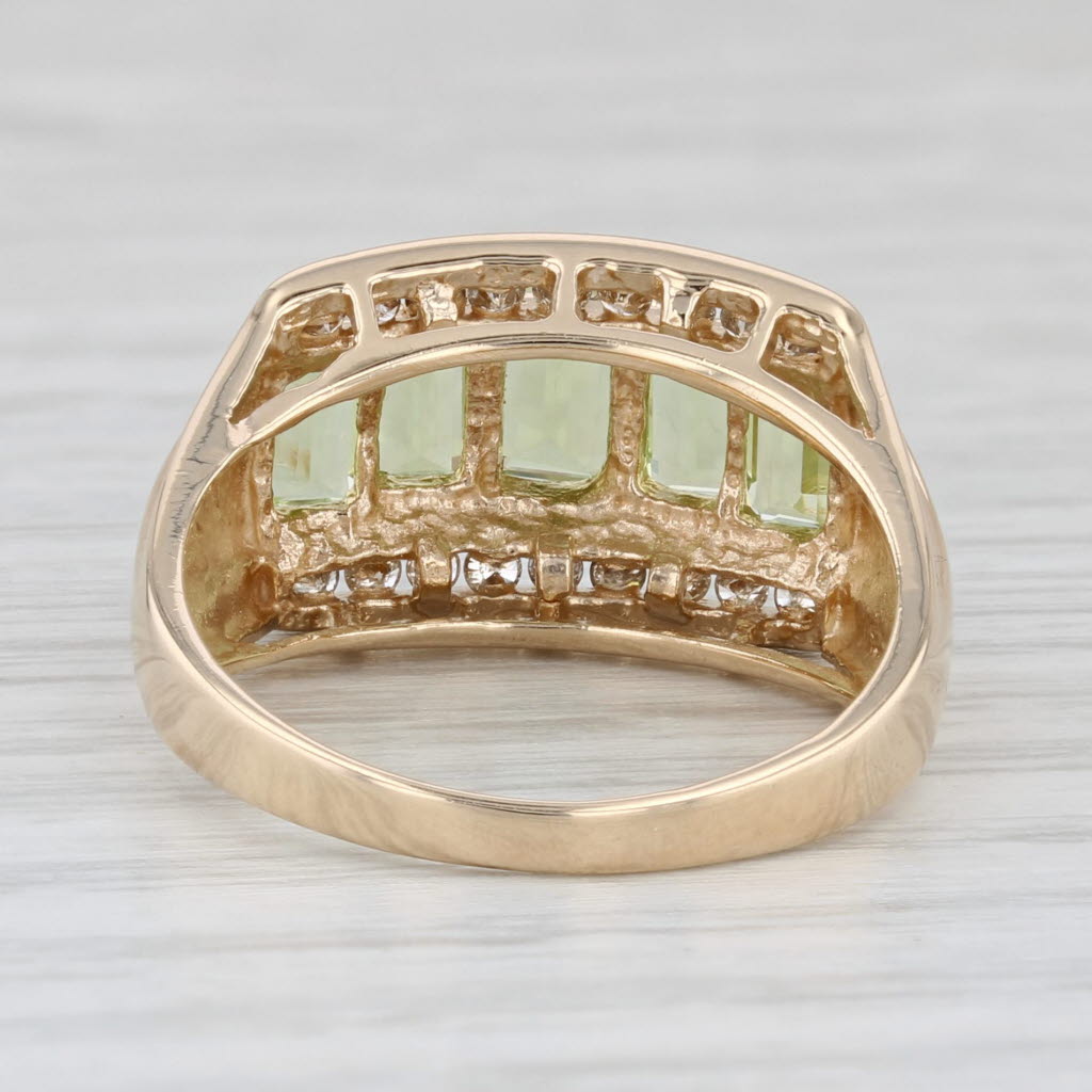 Light Gray 2.08ctw Peridot Diamond Ring 14k Yellow Gold Size 8.5