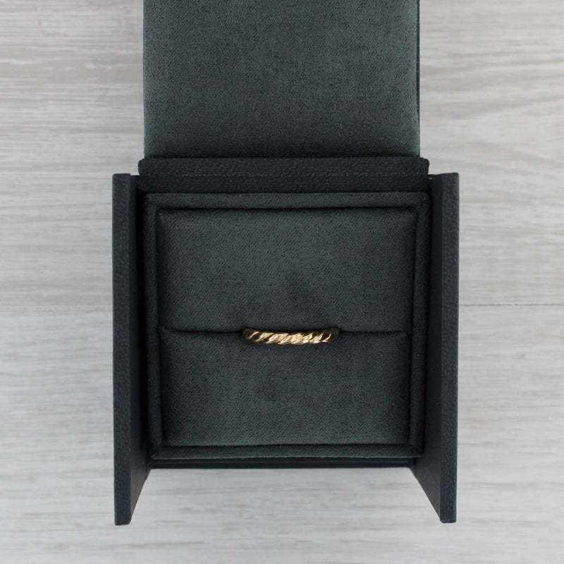 David Yurman Gold Cable Ring 18k Yellow Gold Size 5 Stackable Band Box Cloth