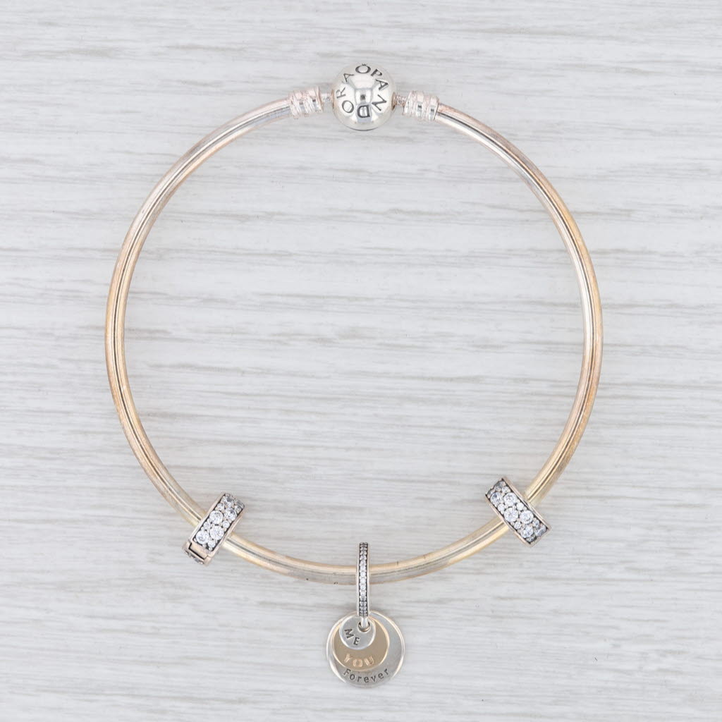 New Authentic Pandora Love You Forever Gift Set B800747 Bangle Earrings Case