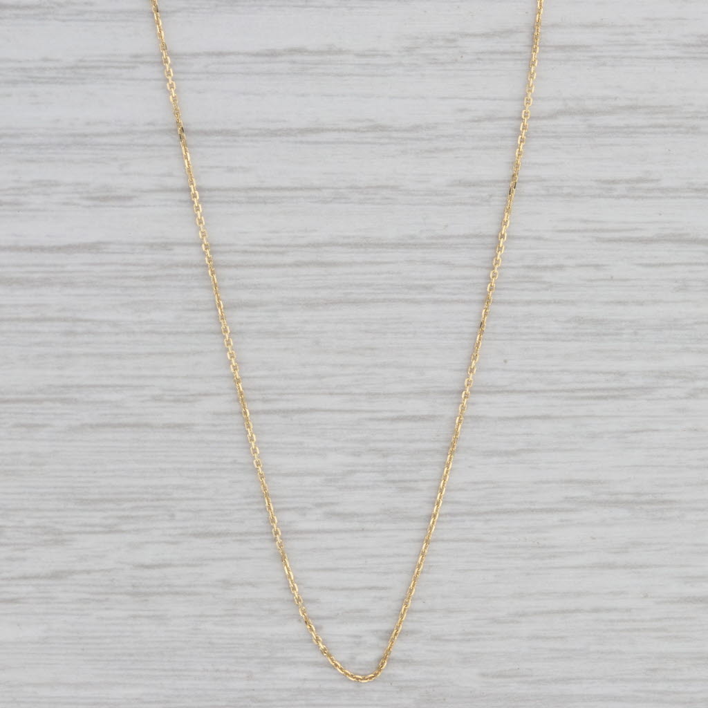 Gray 18" Cable Chain Necklace 10k Yellow Gold 0.5mm