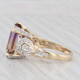 Light Gray 4.90ctw Purple Yellow Ametrine Diamond Ring 10k Yellow Gold Size 6