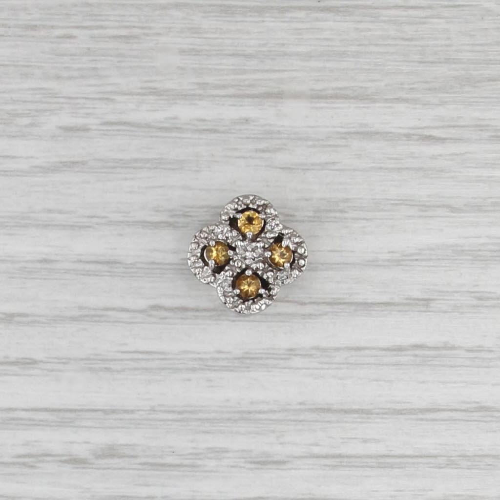 Richard Klein 0.43ctw Citrine Diamond Slide Bracelet Charm 10k White Gold