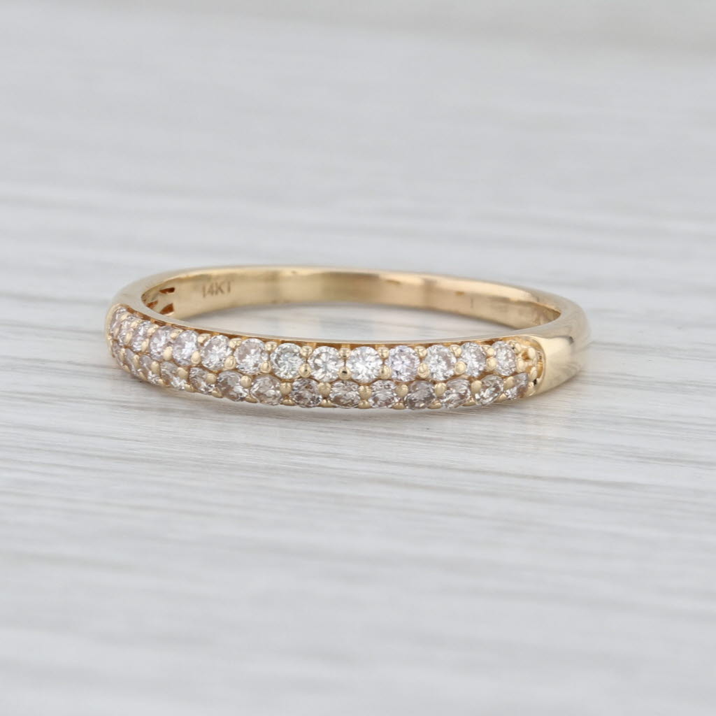 Le Vian Champagne Diamond Wedding Band 14k Gold Stackable Anniversary Ring