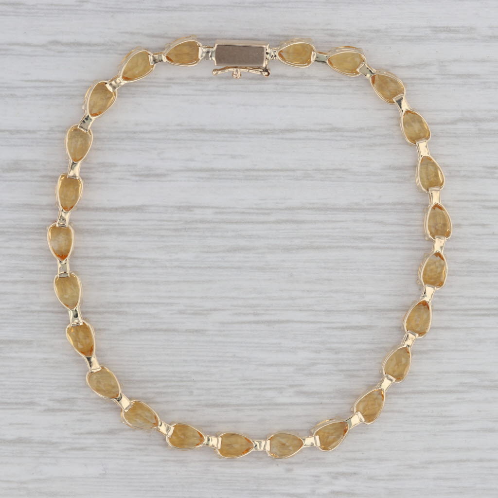 Gray 8.40ctw Orange Citrine Tennis Bracelet 14k Yellow Gold 7" 4.1mm