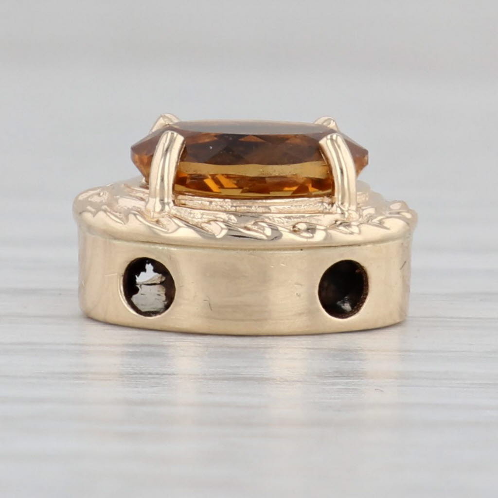 Gray Vintage 1.75ct Orange Citrine Slide Charm 14k Yellow Gold November Birthstone