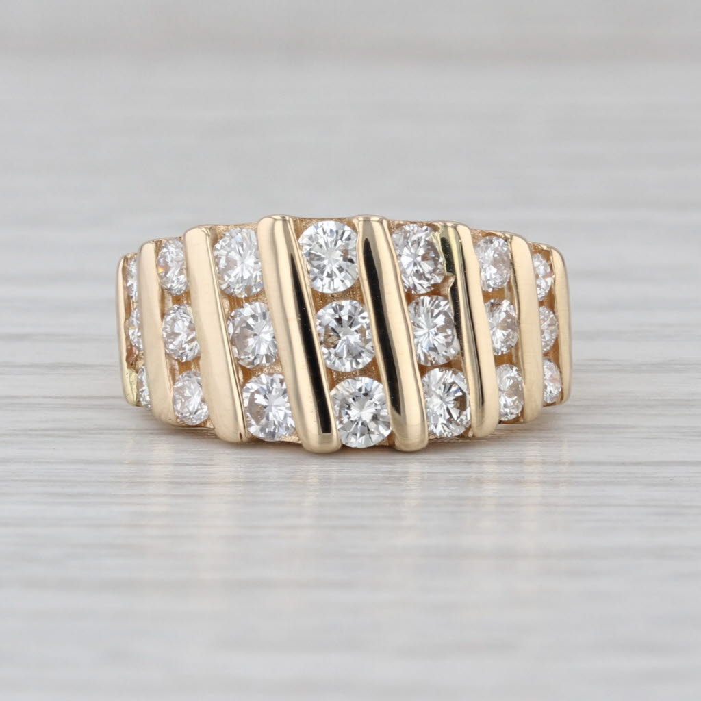 1.40ctw Diamond Rows Ring 14k Yellow Gold Size 5.75