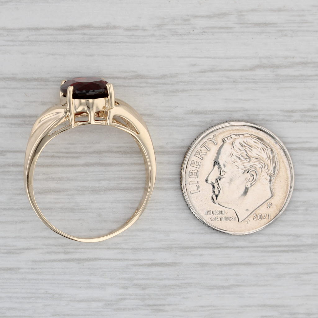 Gray 3ctw Garnet Ring 10k Yellow Gold Size 8 Oval Solitaire