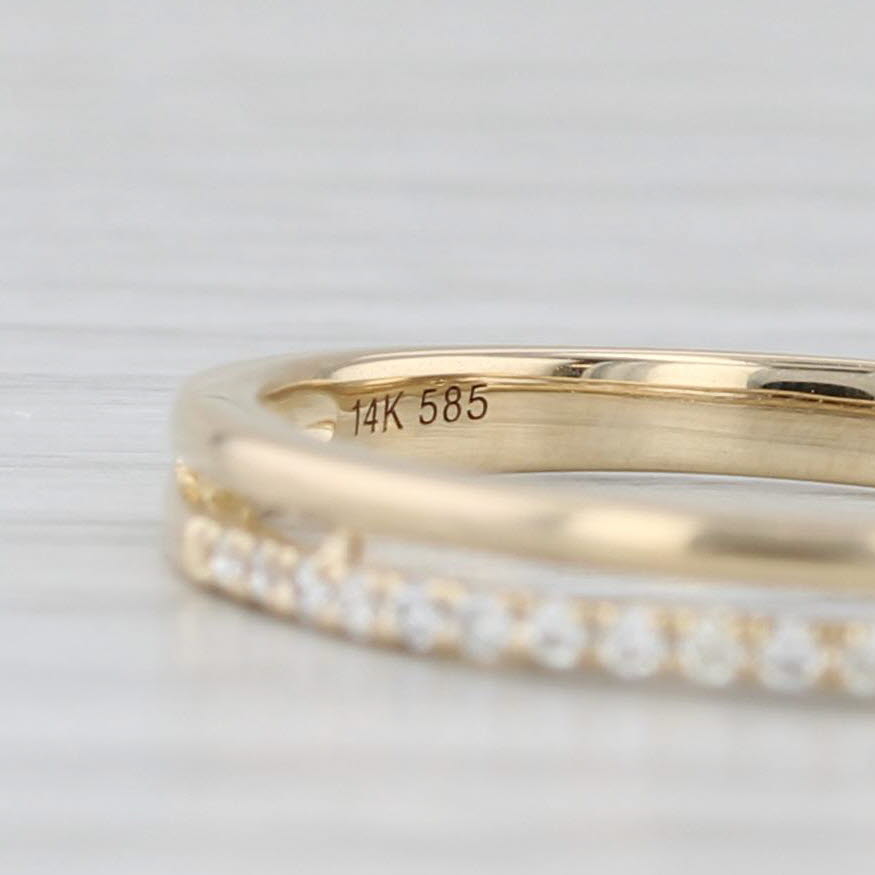 Light Gray New 0.11ctw Diamond Wedding Band 14k Gold Stackable Anniversary Ring Size 6.5