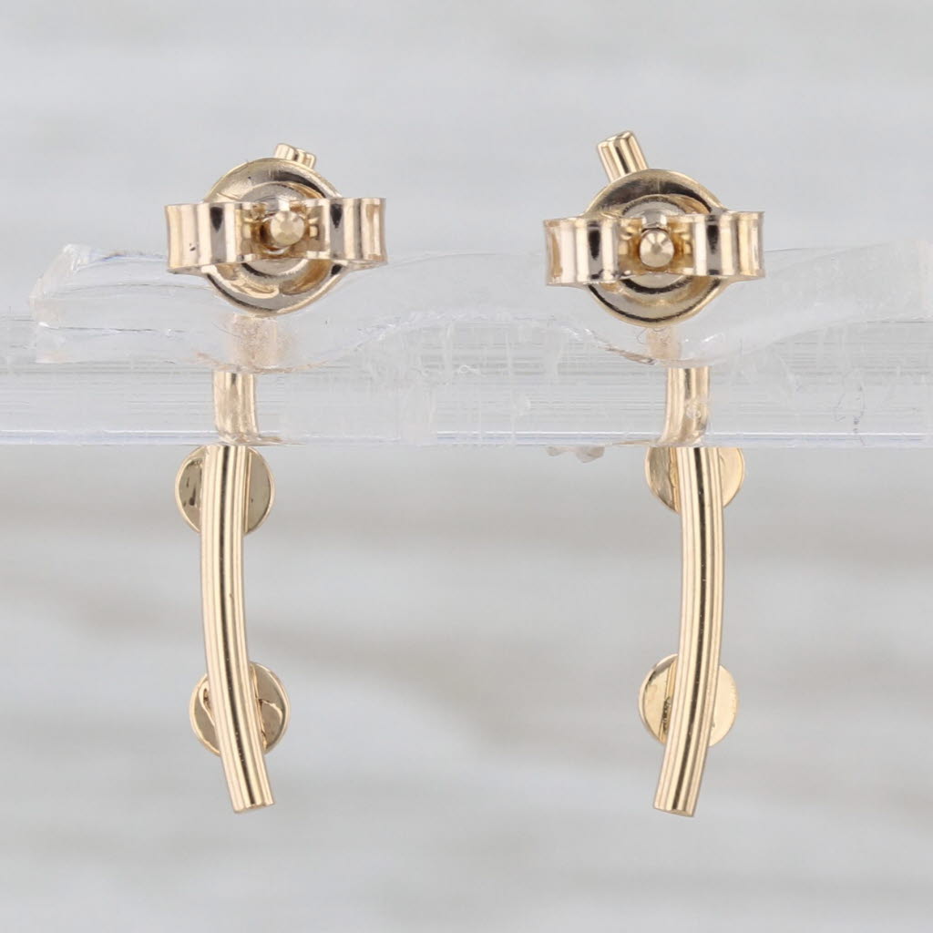 Drop Bar Earrings 18k Yellow Gold Circle Pattern