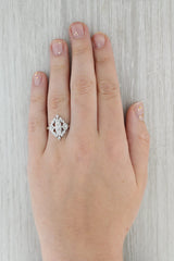 Gray 0.25ctw Diamond Cluster Ring 10k White Gold Size 8.25 Vintage