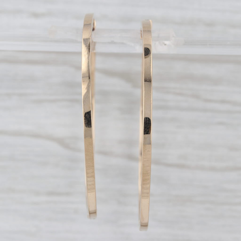 0.96ctw Diamond Inside Out Large Hoop Earrings 14k Yellow Gold Snap Top Hoops