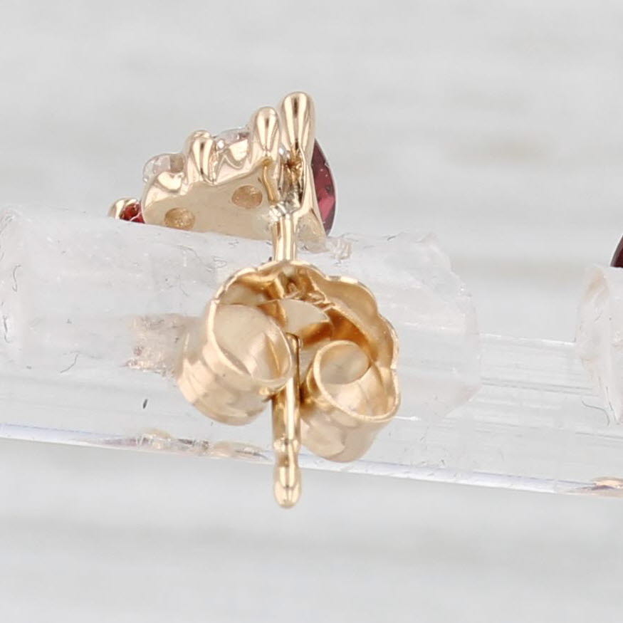 Light Gray 1.84ctw Pear Garnet Diamond Stud Earrings 14k Yellow Gold