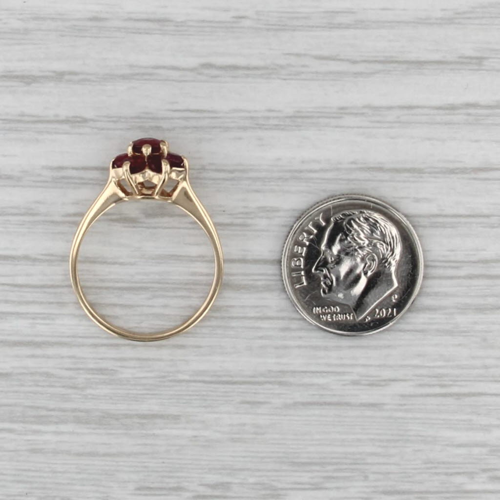 0.92ctw Ruby Flower Ring 14k Yellow Gold Size 6.75