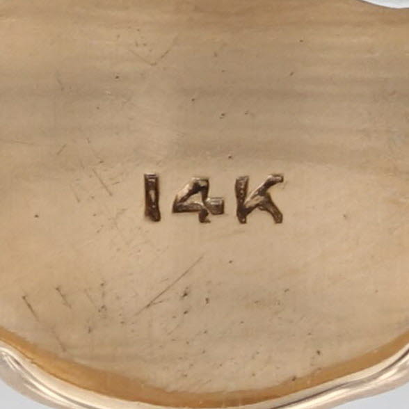 Antique Engraved Initial A Signet Ring 14k Yellow Gold Size 5