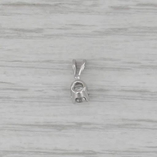 0.17ct Round Diamond Solitaire Pendant 14k White Gold Small Drop
