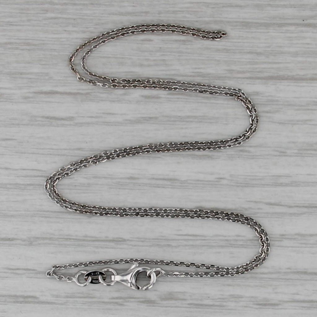 Cable Chain Necklace 14k White Gold 17.5" 1.2mm