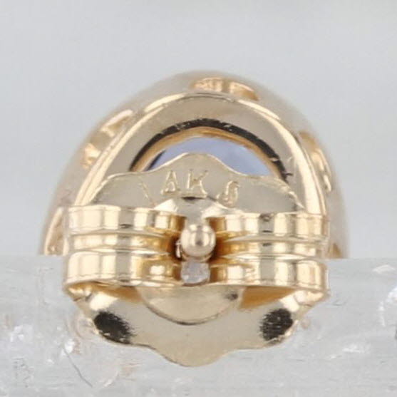 1.24ctw Tanzanite Oval Solitaire Stud Earrings 14k Yellow Gold Studs