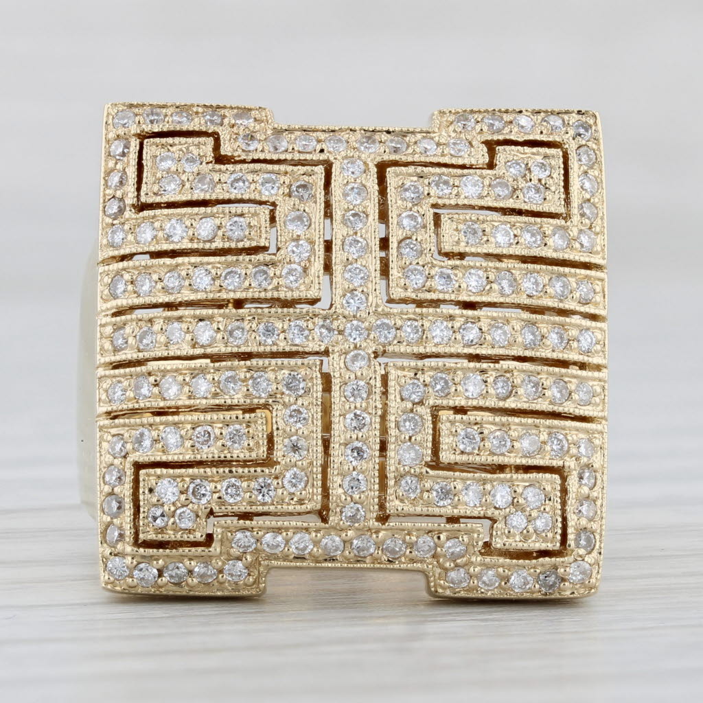 Light Gray 0.64ctw Diamond Maze Ring 14k Yellow Gold Size 9