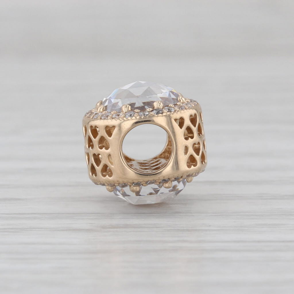 Authentic Pandora Radiant Hearts Charm 750843CZ 14k Gold Bead