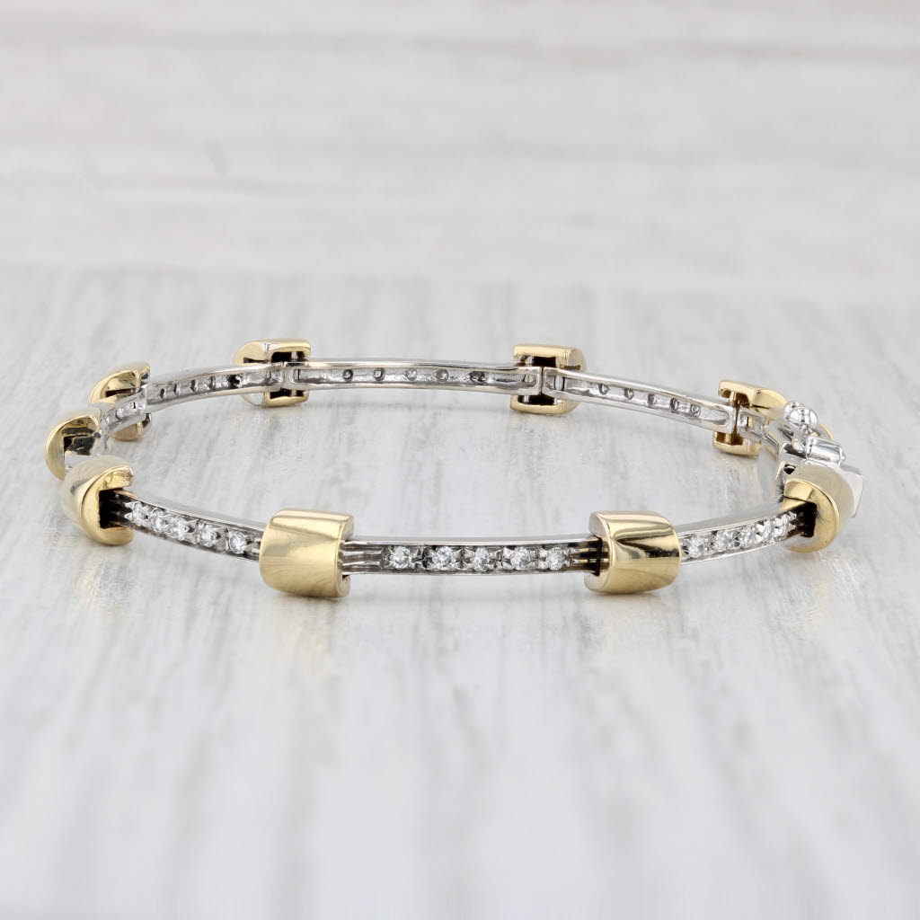 Light Gray 7" 0.50ctw Diamond Bracelet 18k White Yellow Gold