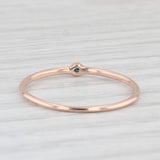 Blue Diamond Solitaire Ring 14k Rose Gold Size 6 Stackable Band