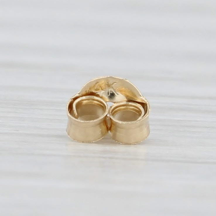 Light Gray New Cultured Pearl Stud Earrings 14k Yellow Gold 6-6.5mm