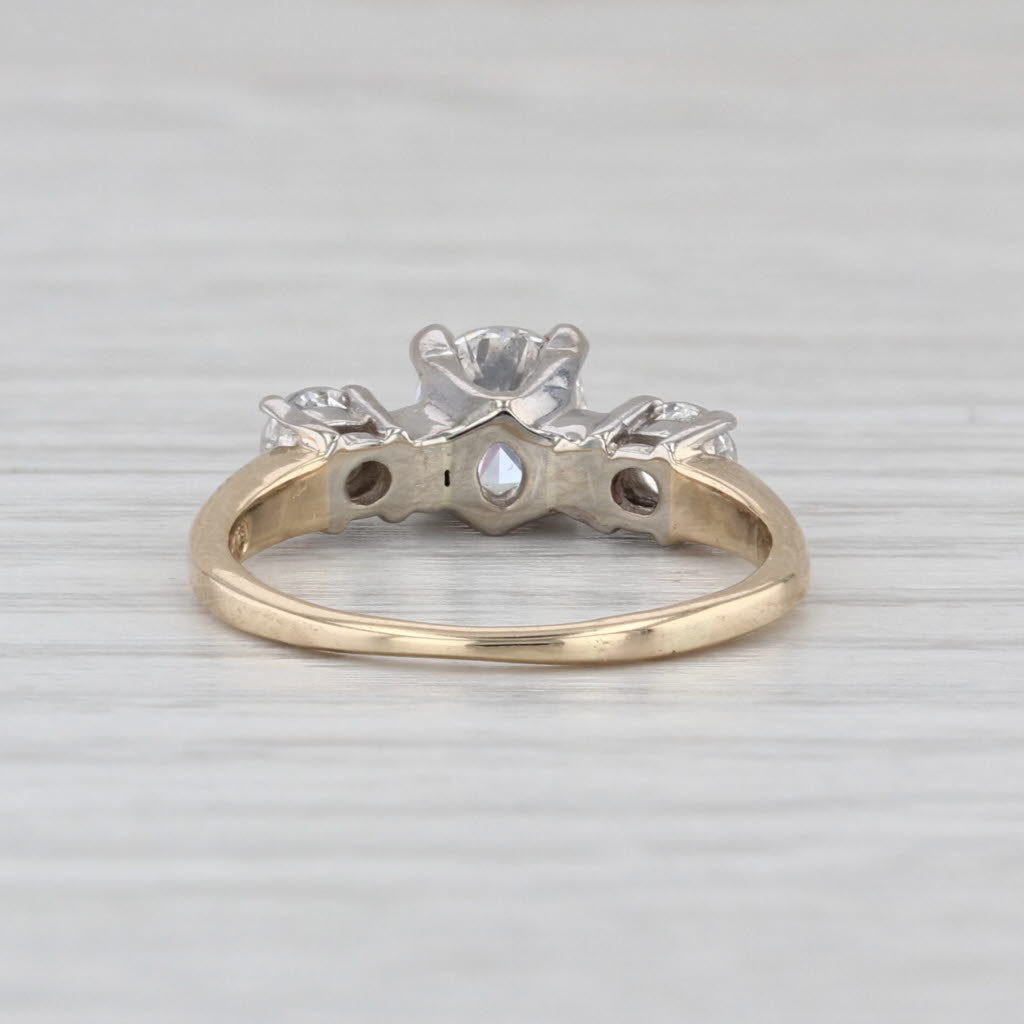 0.72ctw Round Diamond 3-Stone Engagement Ring 14k White Yellow Gold Size 5.25