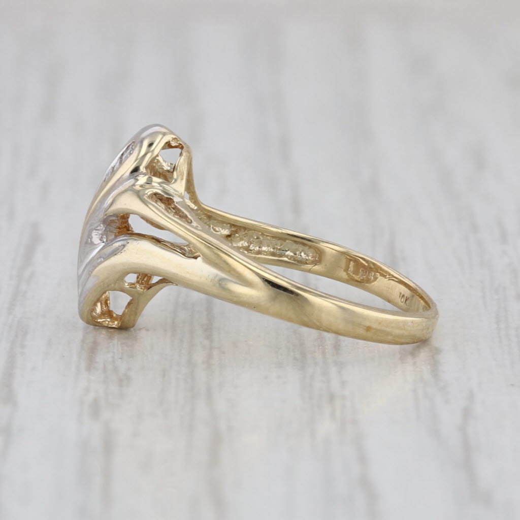Diamond Bypass Ring 10k Yellow Gold Size 5.5