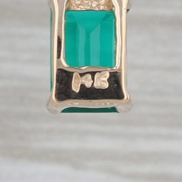 1.14ctw Lab Created Emerald Diamond Drop Earrings 14k Yellow Gold