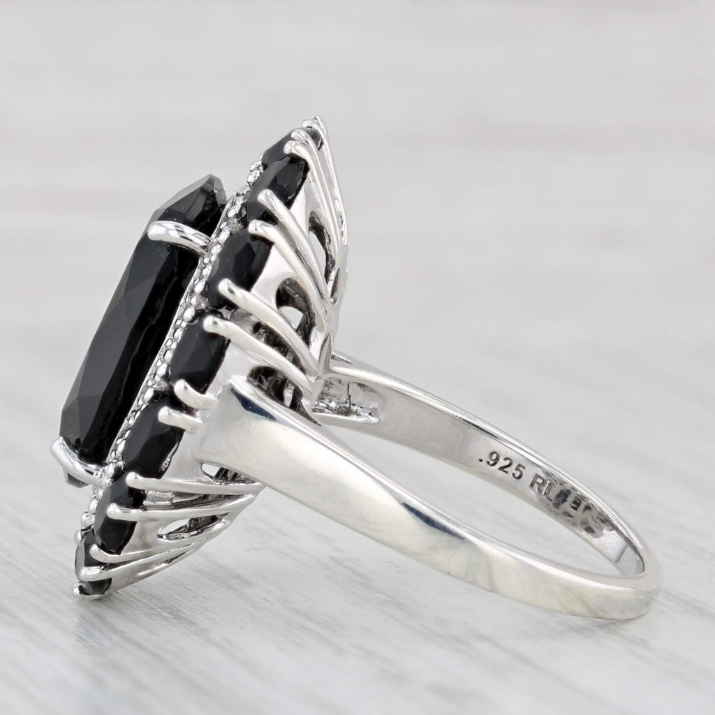 Light Gray Onyx Cocktail Ring Sterling Silver Size 7 Statement