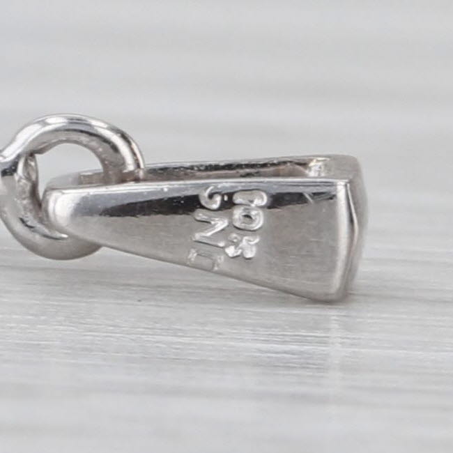 White Champagne Diamond Swirl Pendant 10k White Gold Drop