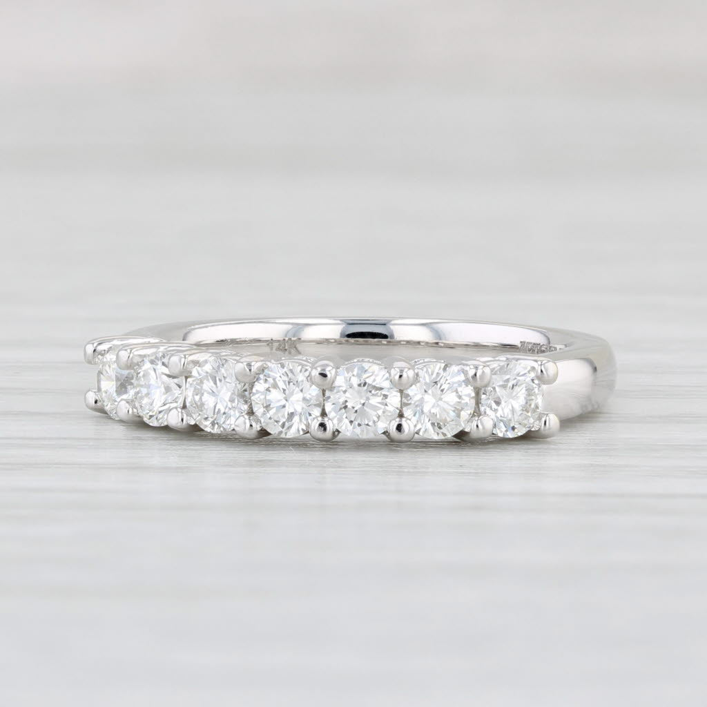 Light Gray New Art Carved 0.75ctw Diamond Wedding Band 14k White Gold Sz 6.5 Stackable Ring