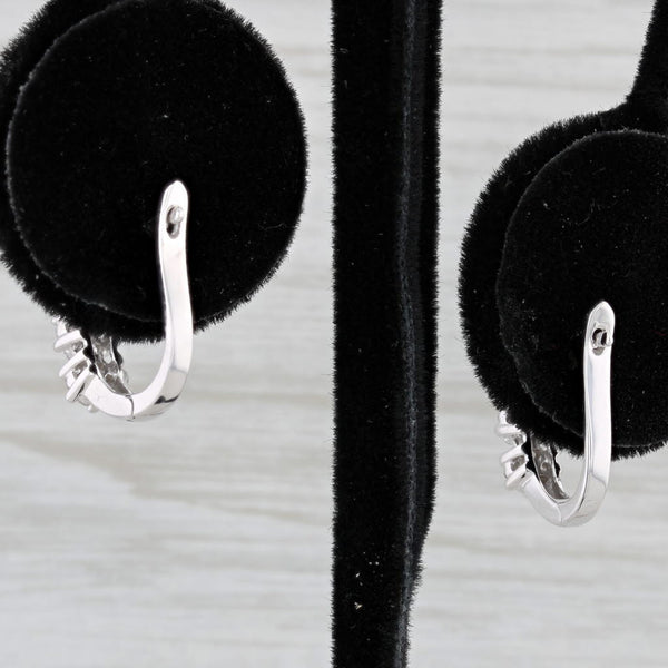 0.12ctw Diamond Hoop Earrings 10k White Gold Snap Top Hoops