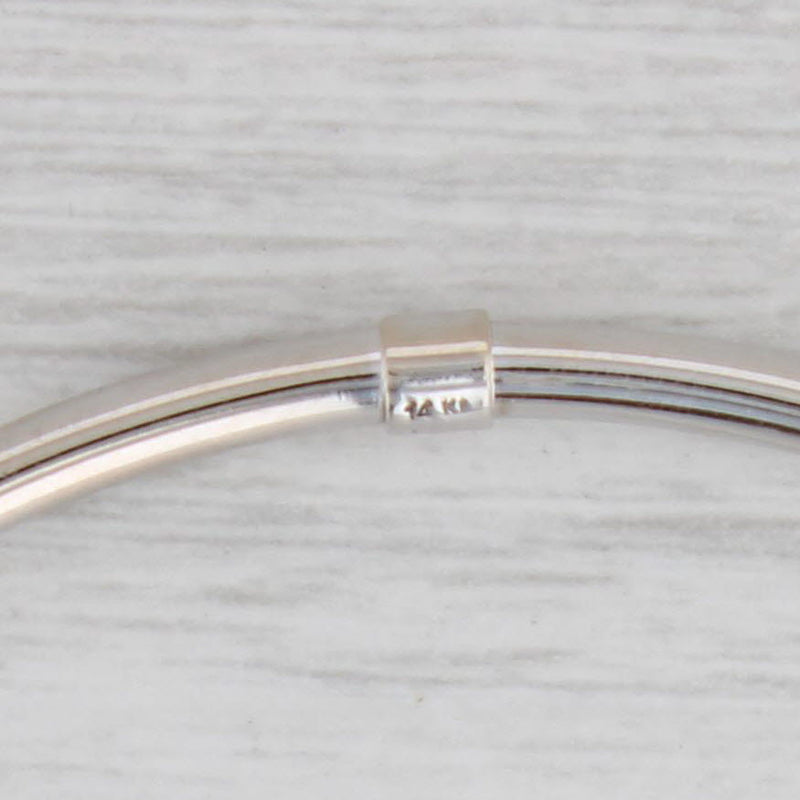Gray Stackable Classic Bangle Bracelet 14k White Gold 8.5" 3mm