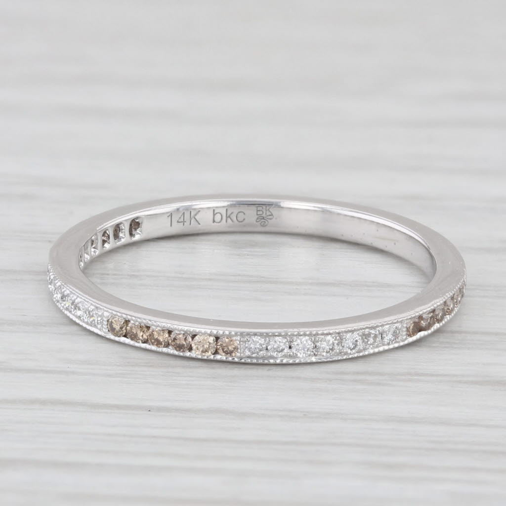 Light Gray New Diamond Band 14k White Gold Size 6 Wedding Stackable Ring Beverley K