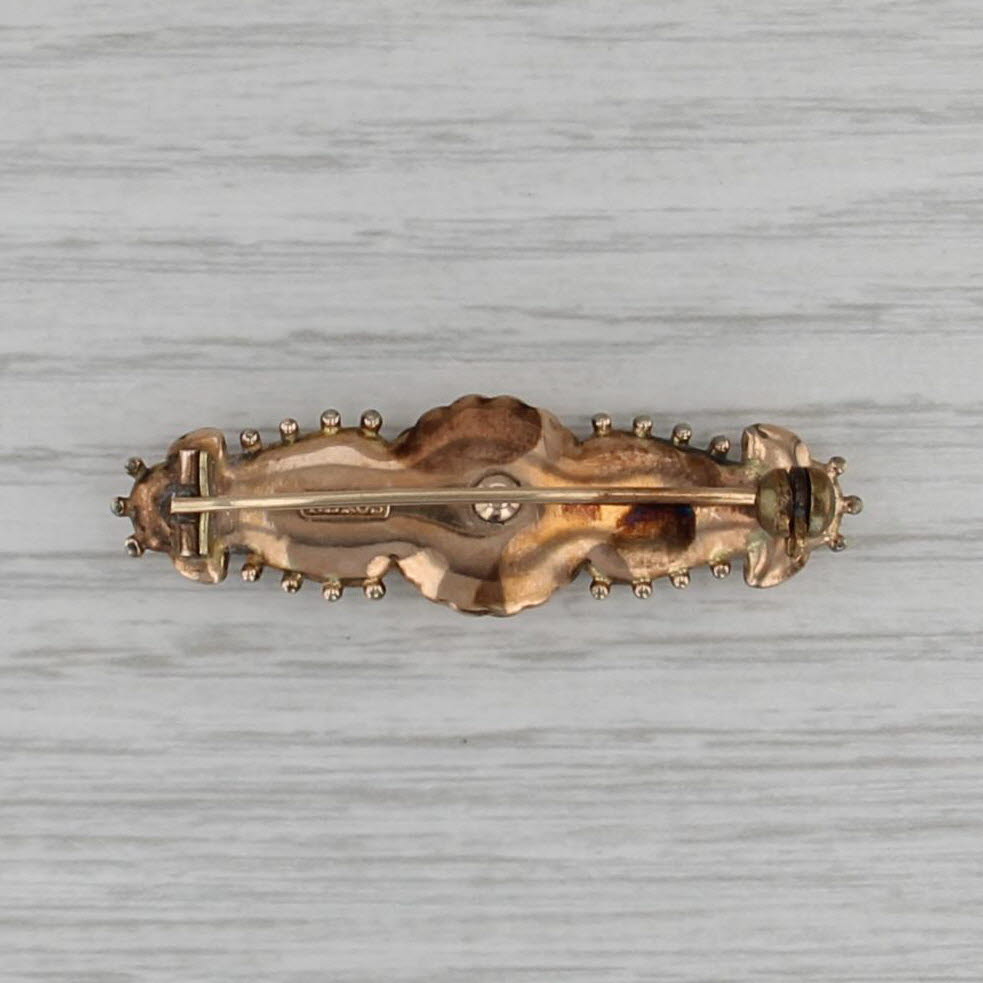 Seed Pearl Ornate Victorian Brooch Gold Filled Antique Pin