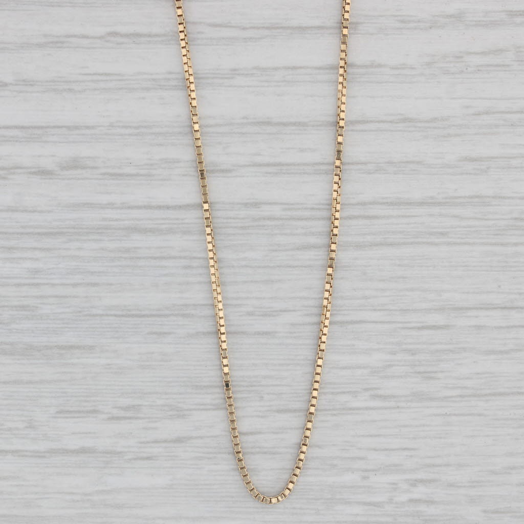 Gray Box Chain Necklace 14k Yellow Gold 20.5" 1mm Lobster Clasp