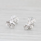 New 1.02ctw Lab Created Diamond Stud Earrings 14k White Gold Round Solitaires