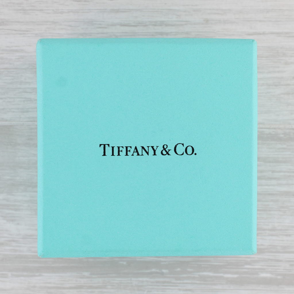 Sky Blue Tiffany 0.17ctw Diamond Wedding Band Channel Set Half Circle Platinum Box Papers