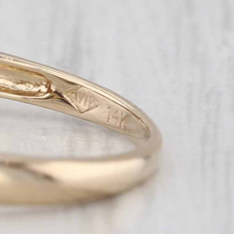 8.6mm Black Cultured Pearl Diamond Ring 14k Yellow Gold Size 7.25