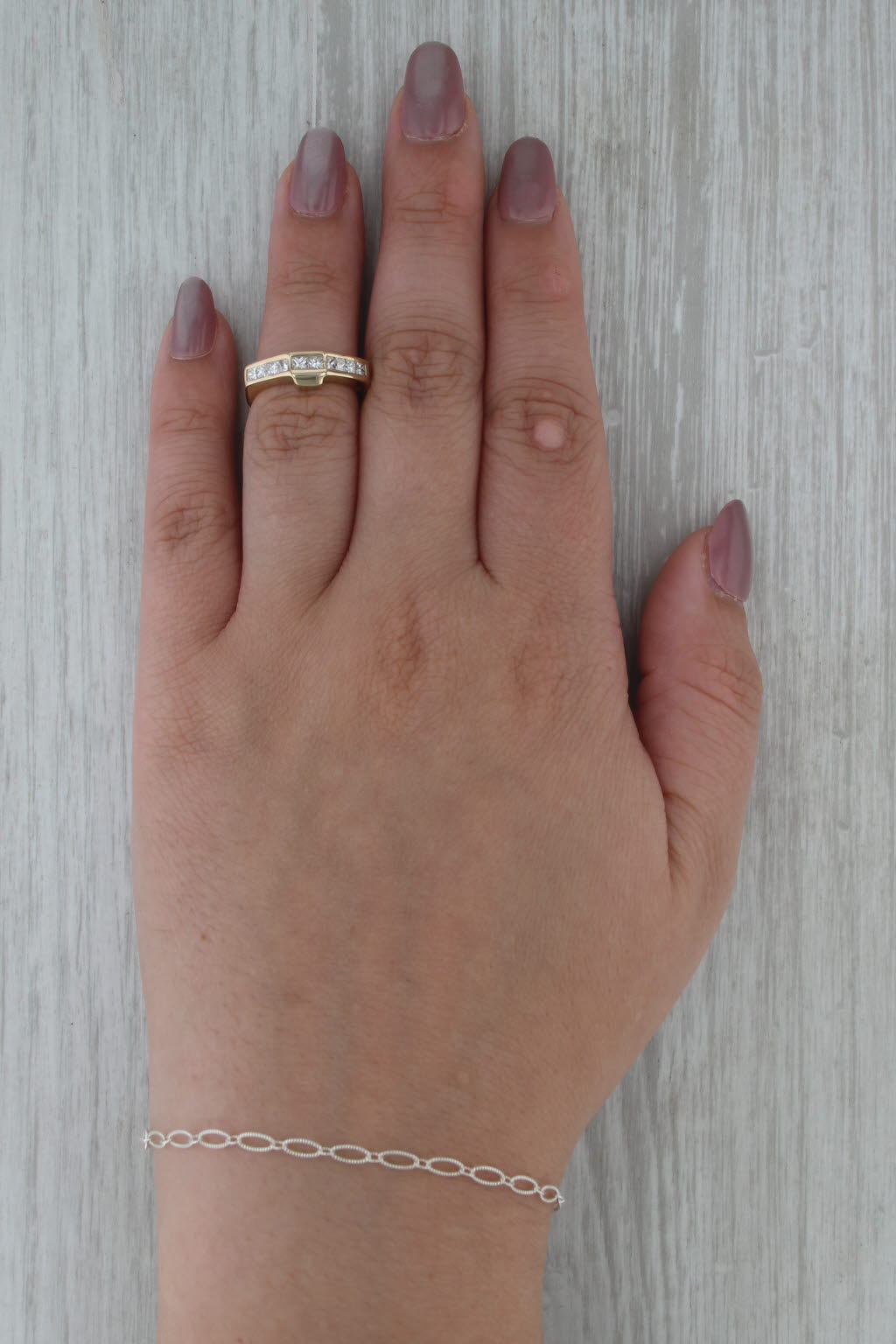 0.55ctw Diamond Wedding Band 14k Yellow Gold Size 5 Stackable Anniversary Ring