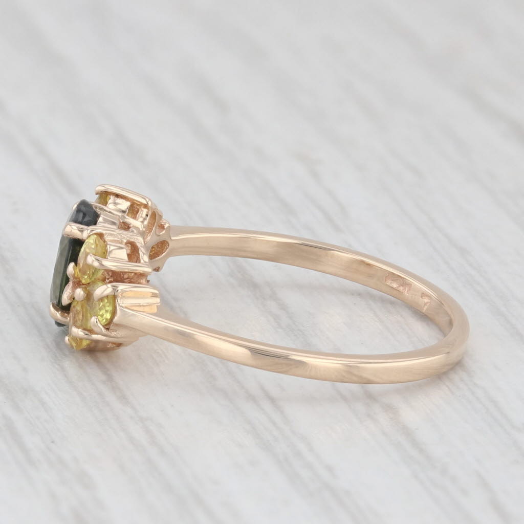 Light Gray 1.14ctw Green Yellow Sapphire Ring 14k Yellow Gold Size 6.75