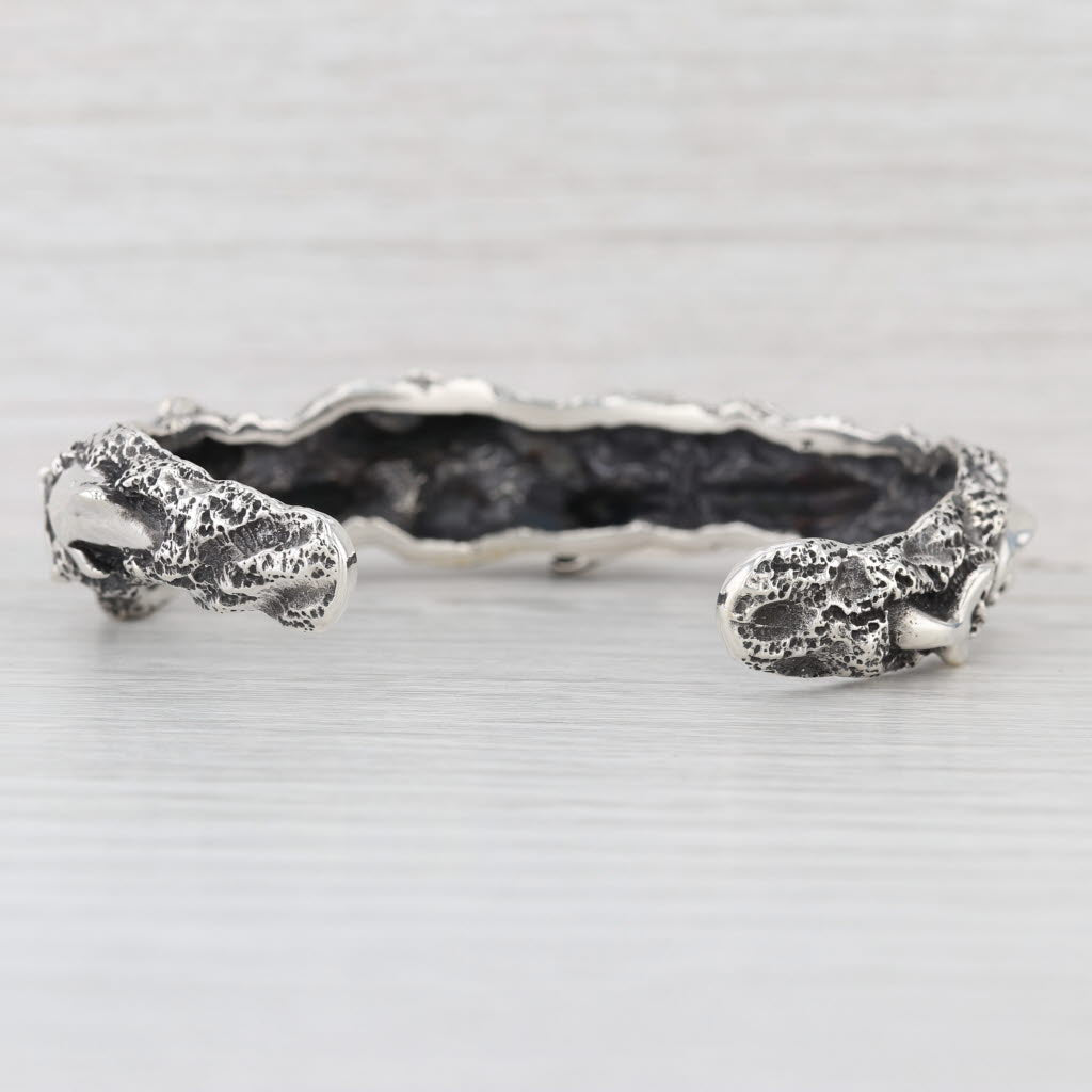 Kabana Dolphins in the Water Cuff Bracelet Sterling Silver 6.25" Statement