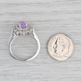 Gray New 1.77ctw Pink Sapphire Diamond Halo Ring 14k White Gold Size 7